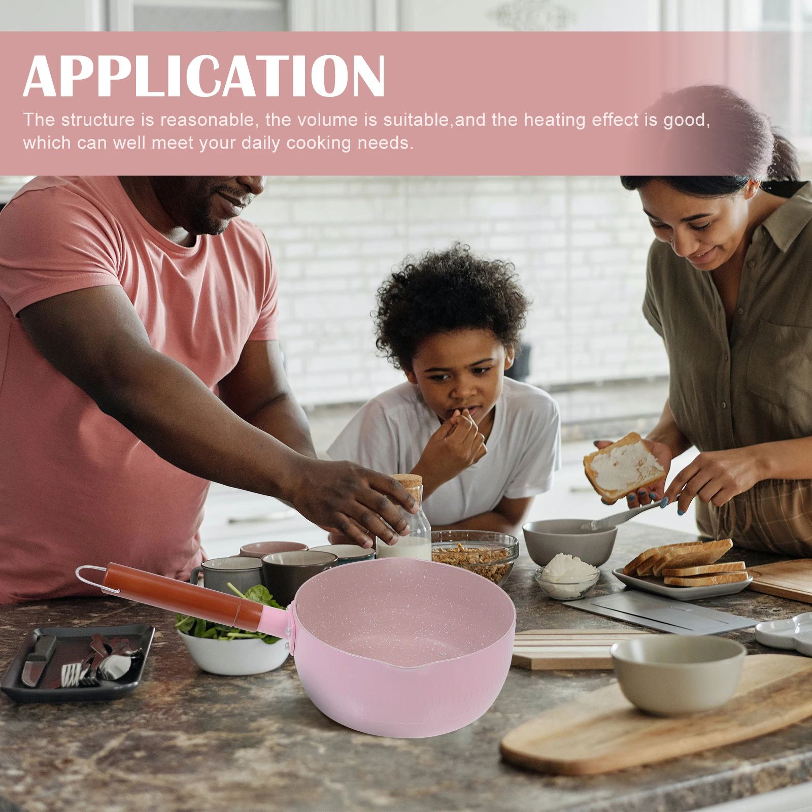 

Milk Pot Aluminum Cooking Pot Wooden Handle Suitable for Baby Food Soup Pan Household Saucepan Kitchen Stockpot