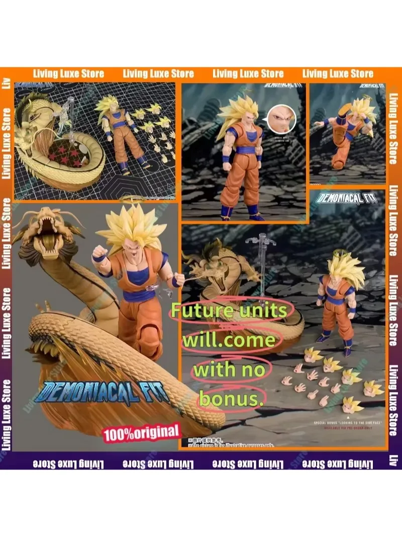 Op voorraad Demoniacal Fit SSJ3 Goku Figuur Dragon Ball Z SHF Super Saiyan Goku Beeldje Dragon Blaster Actiefiguren Model Speelgoed - afbeelding 2