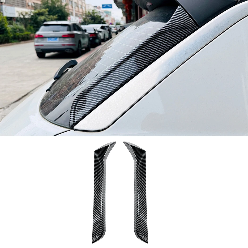 Glossy black/Carbon Fiber look  Rear Window Side Spoiler Wing For Volkswagen T-Roc 2017-2025 ABS Trunk Spoiler Canard Splitter