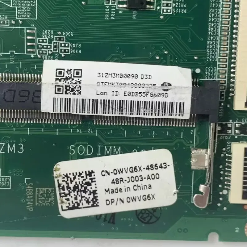 

Материнская плата для ноутбука Dell 3137 CN-0WVG6X 0WVG6X WVG6X DA0ZM3MB8D0 с процессором SR1DU 2955U, 100% полное тестирование, работает хорошо