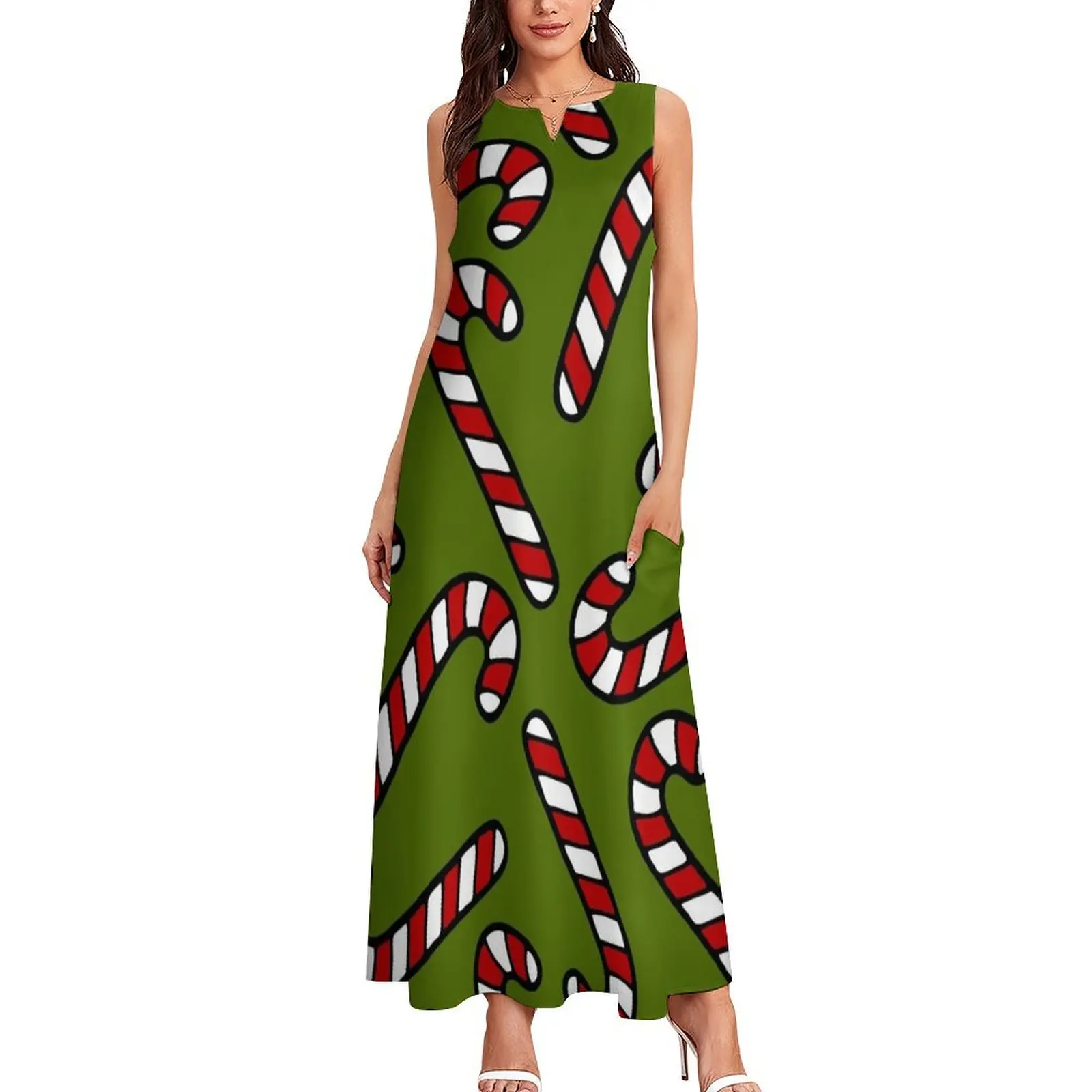 Candy Cane Pattern Long Dress elegant party dress for women 2025 womens clothing Clothing