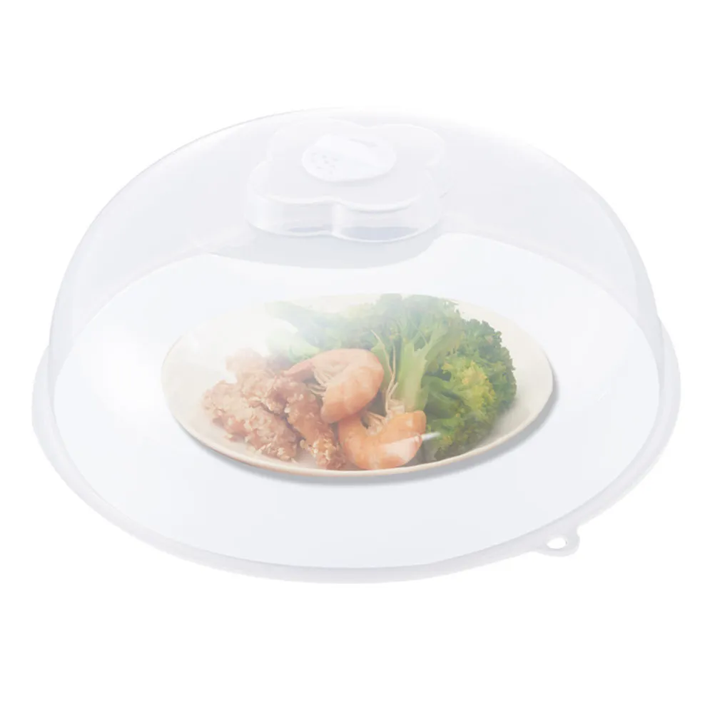 Microwave Food Cover Premium PP Transparent Round Medium Splatter Guard Lid Plastic Food Cover Tent Kitchen Plate Dome