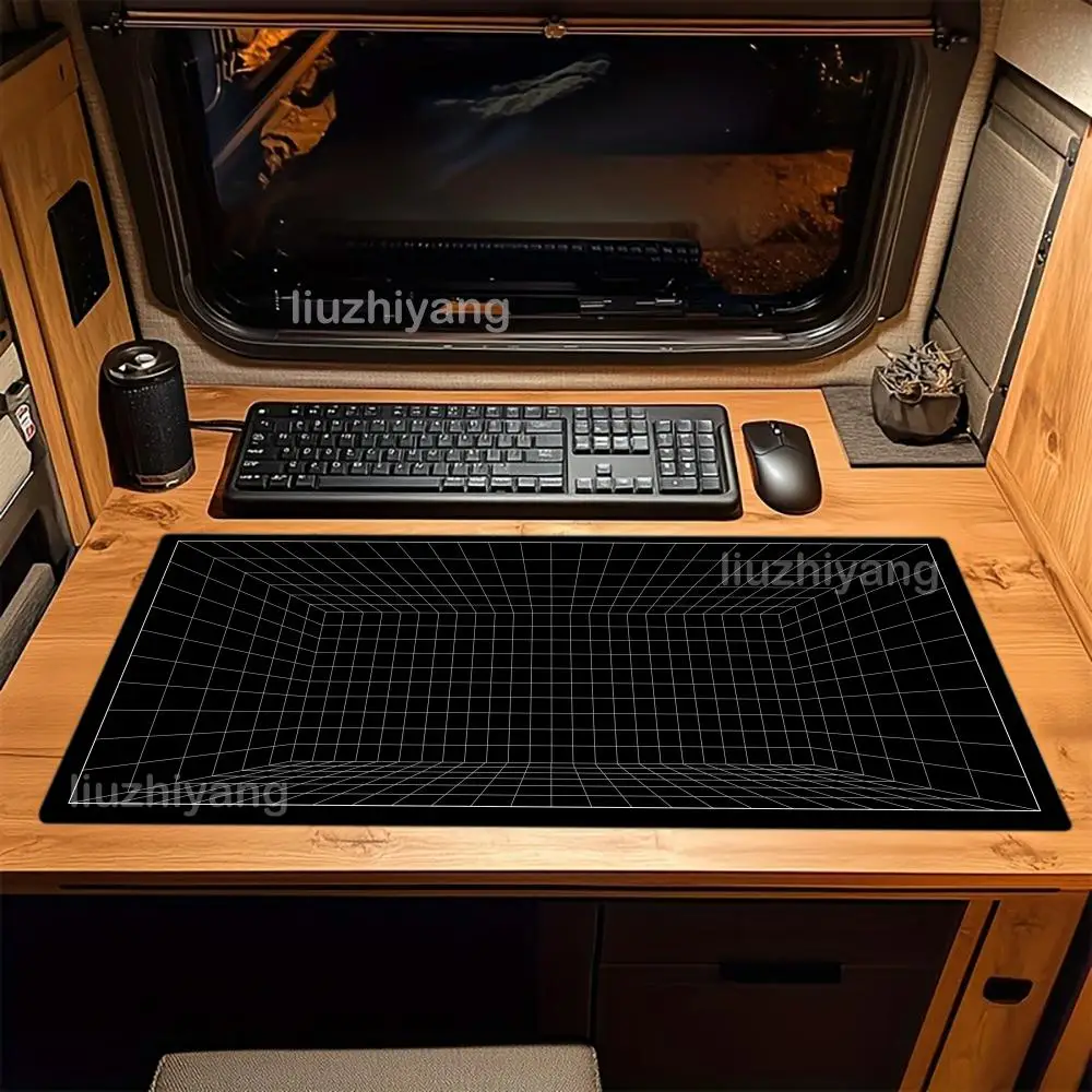 شبكة ثلاثية الأبعاد الفضاء ماوس الوسادة كبيرة الكمبيوتر مكتب ألعاب الجدول حصيرة XXL المطاط المضادة للانزلاق مخيط حافة لوحة المفاتيح الحصير منصات مكتب طويلة