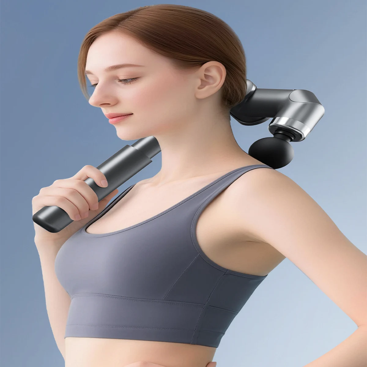 New Electric Fascia Gun, Foldable and Extendable Massage Hammer, High-Frequency Vibration Deep Relaxation Muscle Massager