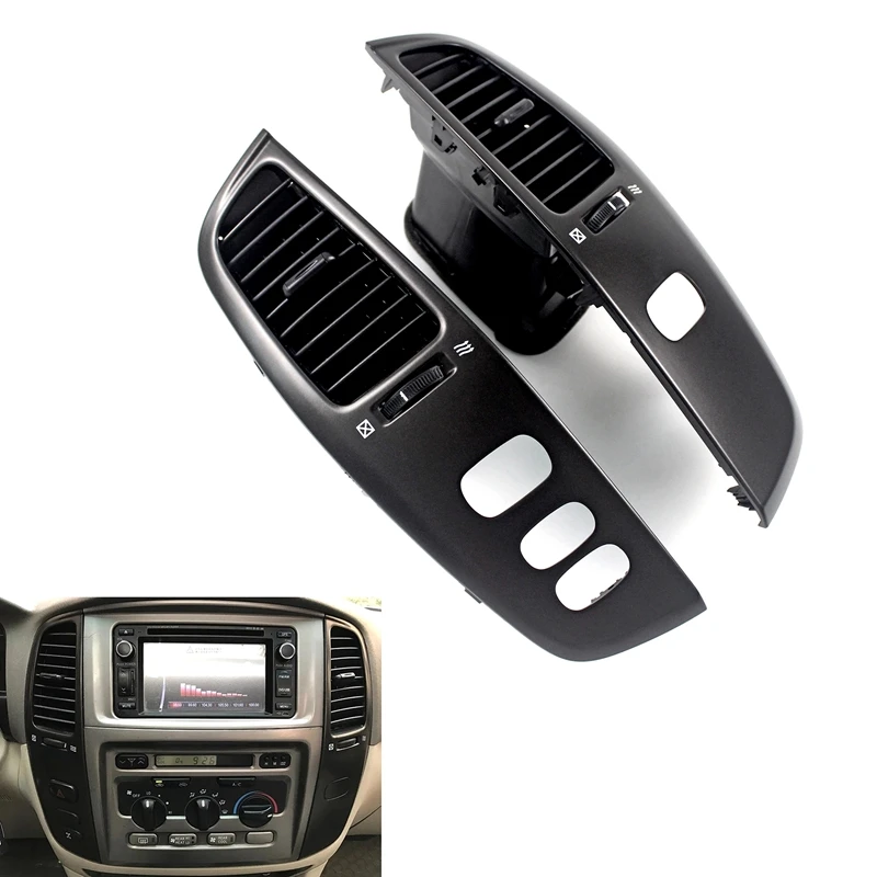 Car Air Conditioner Outlet With Panel For Toyota Land Cruiser 100 LC100 Ujz100 FJ100 1997-2007 Kits Black