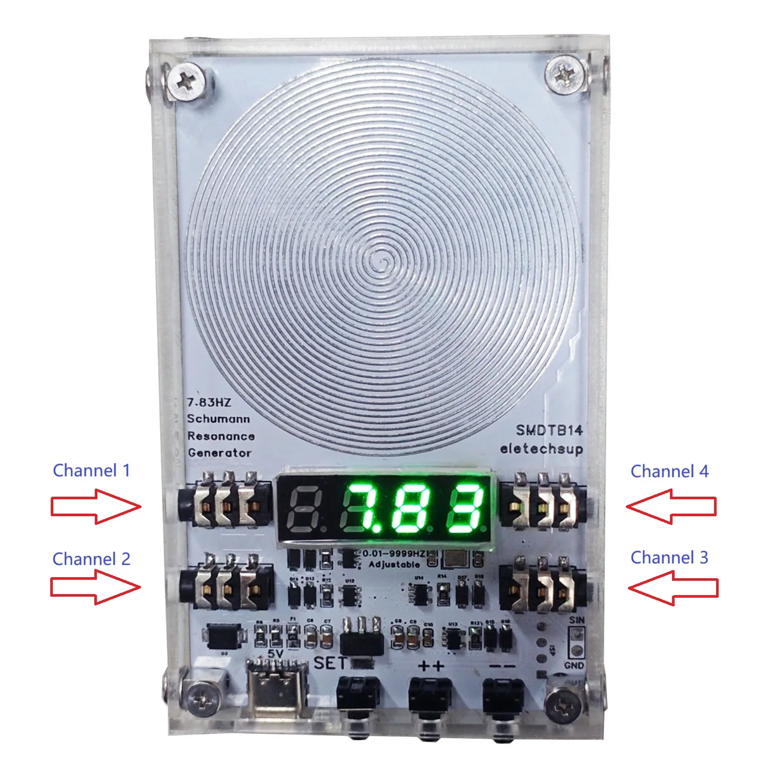 4CH عالية الدقة 7.83 شومان مولد إشارة موجة الرنين هوائي خارجي جيبي نقي للنوم الصحي العفسي #4