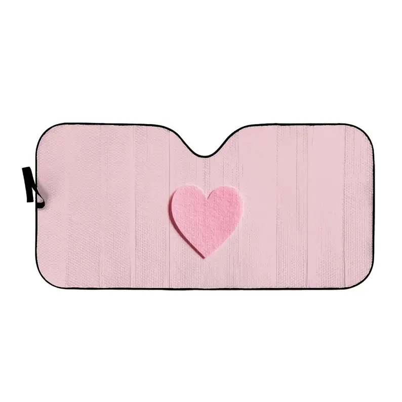 Windshield Sunshade, Cute Pink Car Shade for Women, Vehicle Sunblocker, Pink Car Decor Pink Car Accessories Gift PInk Sun Shade