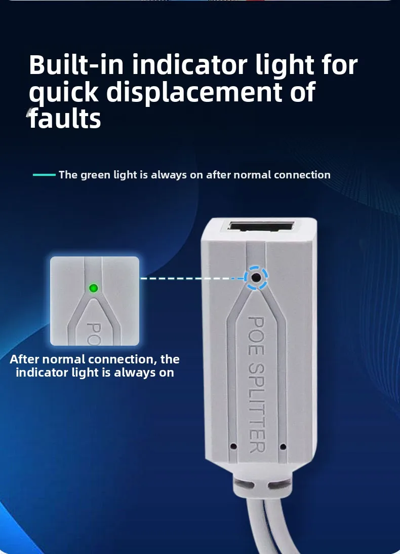 100Mbps 48V To 5V POE Splitter Standard Isolated Type-C USB Power Supply Module POE Splitter