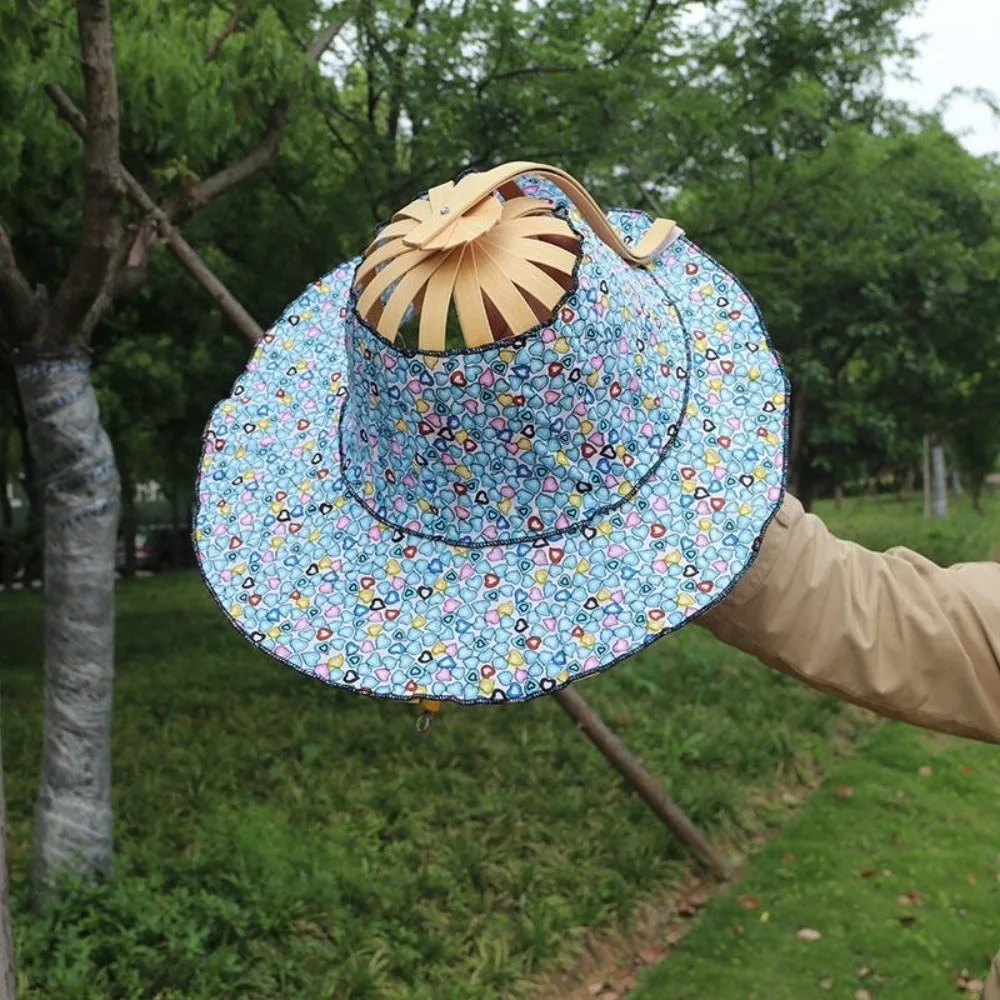 

Портативная складная шляпа с широкими полями и цветочным принтом, защита от ультрафиолета, солнцезащитные шляпы, складная бамбуковая солнцезащитная кепка в китайском стиле, летняя кепка