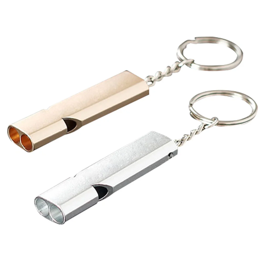 2Pcs Loud Survival Whistle Anodized Aluminum Alloy Emergency Whistle for Long Distance Signaling Outdoor Adventure Water