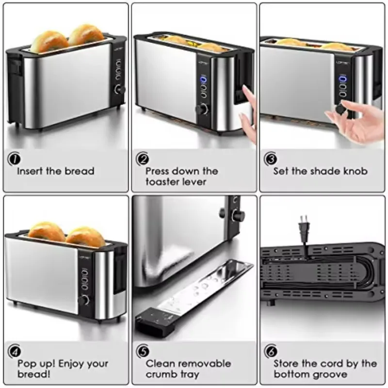 Toaster, breakfast maker, sandwich maker, stainless steel toaster, breakfast maker