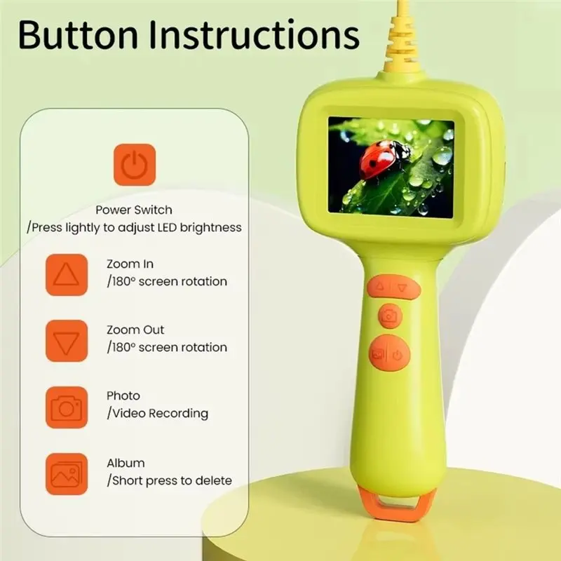 2026 New Handheld HD Camera Endoscope Kid S' Borescope 8 Leds Waterproof Probe Observation Camera Cute For Children Adult
