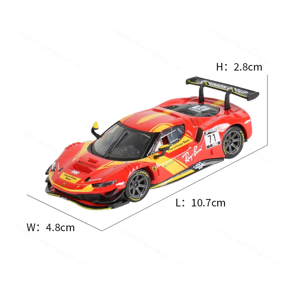 Bburago 1:43 Ferrari 296 GT3 Static Die Cast Vehicles Collectible Model Racing Car Toys