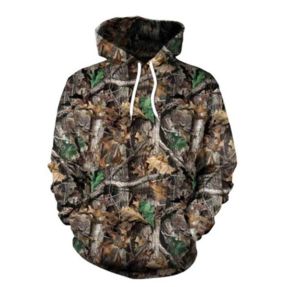 Maple Leaf Camouflage 3D Hoodie, Casa e Mulheres, Pesca Hoodie, Camping e caminhadas Prsica