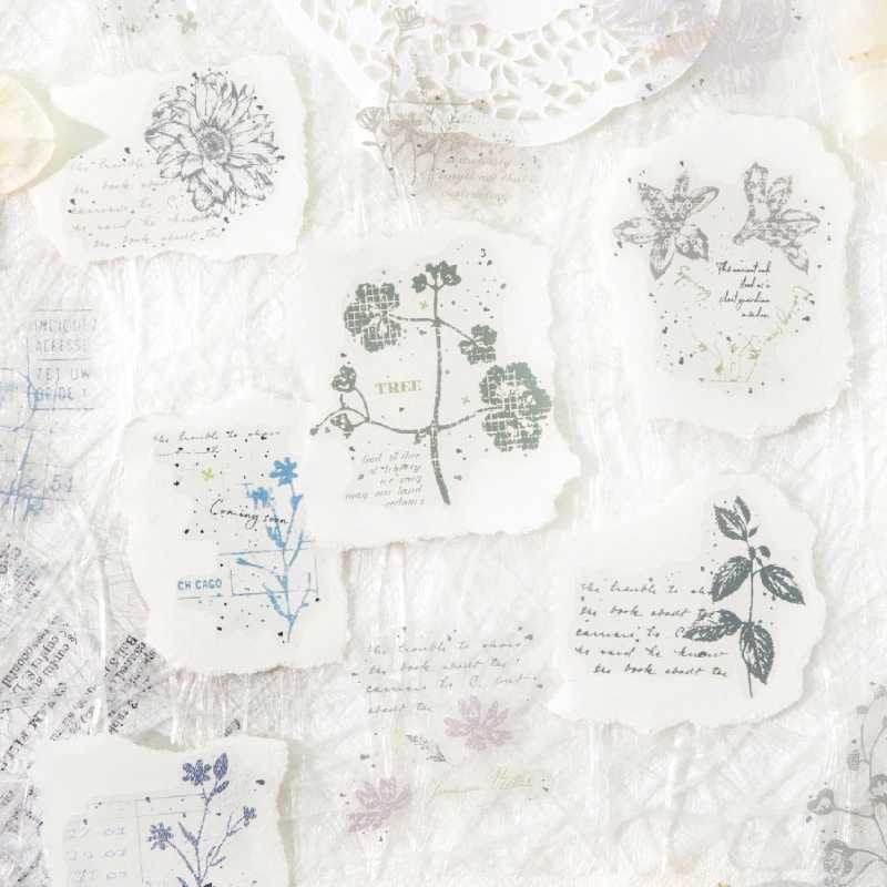 

Набор винтажных наклеек Journal GO (30 шт.) с растениями и цветами для эстетического декора, скрапбукинга и творчества