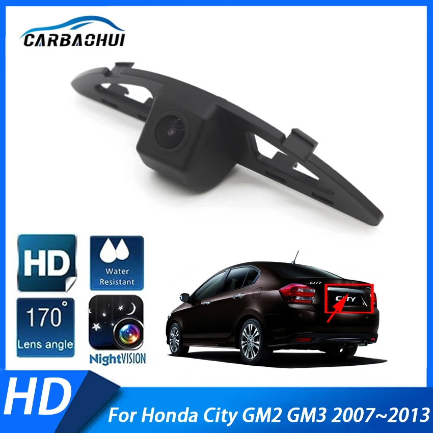 Waterproof Car Rear View Back Up Reverse Parking Night Vision Camera ​For Honda City GM2 GM3 2007 2008 2009 2010 2011 2012 2013
