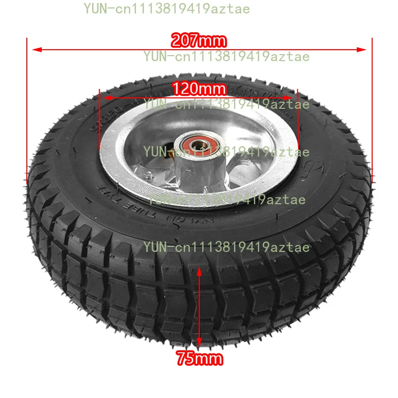 6 Inch Robot Drive Wheel Pneumatic Rubber Tire Anti‑Slip Tread Steel Rim 6mm 8mm Bore Optional for Robot Project