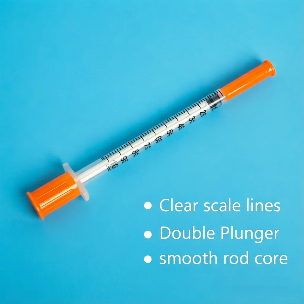30 Pcs Sterile Insulin Syringes 0.3ml 0.5ml 1ml, Disposable Plastic Veterinary Needles for Animal Daily Care