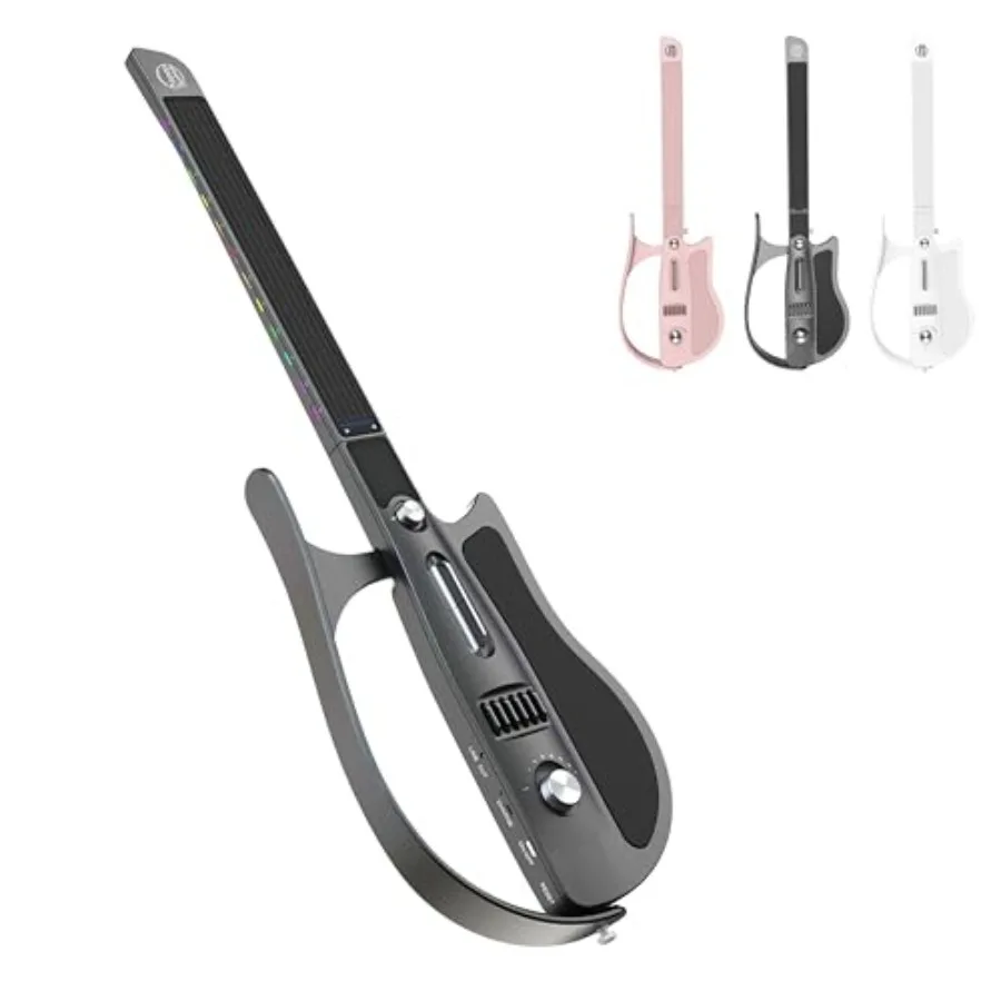 

Stringless Smart Guitar Portable and Foldable with App Interactive Chord Sheets Travel Backing Guitarra Built-in Drum Machine S