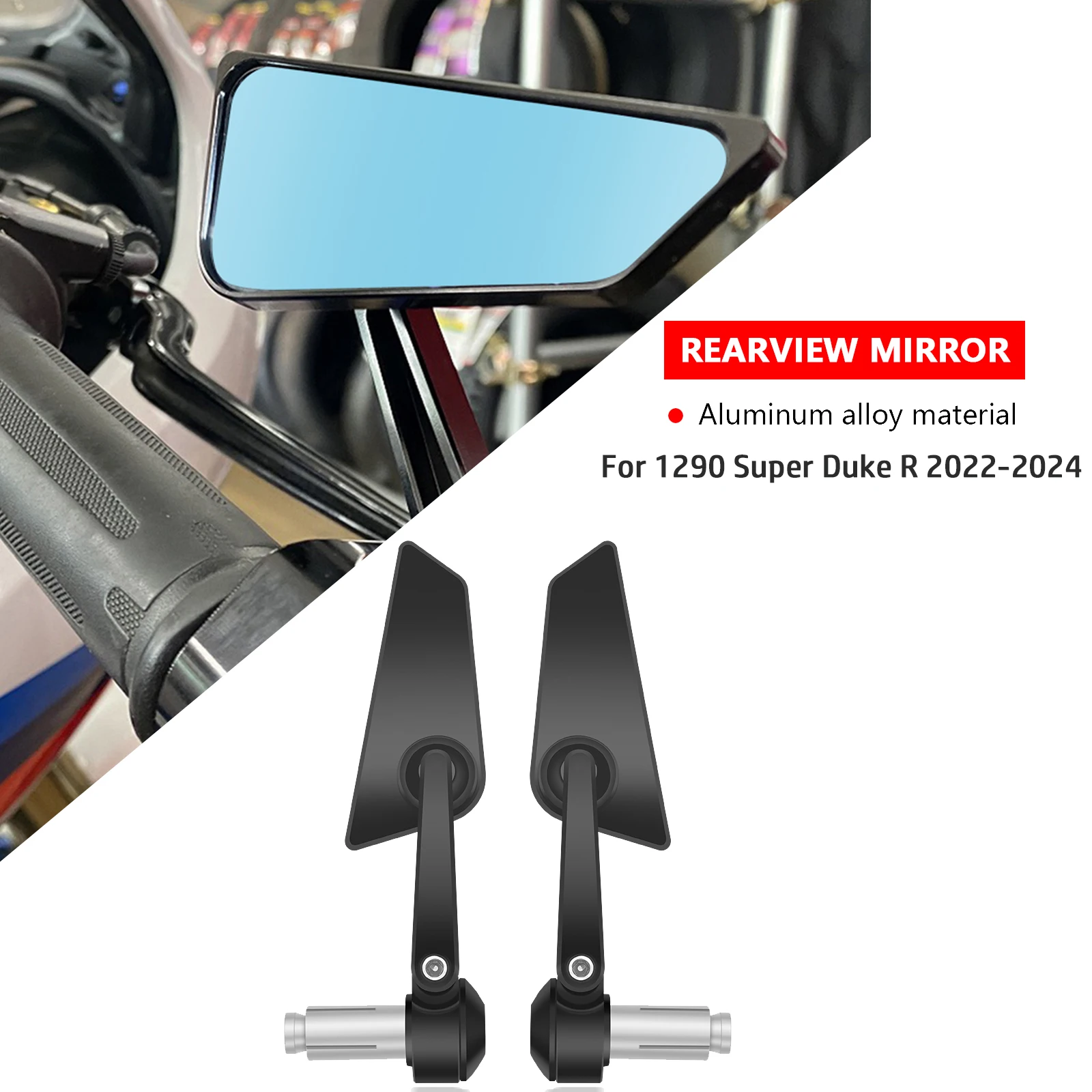 For 1290 Super Duke R 2022 2023 2024 Universal Bar End Rear Mirrors Motorbike Rearview Mirror Side View Mirror