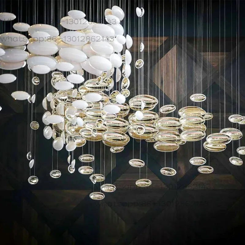 Creative art lamp sand table decoration club hotel lobby crystal air pendant sales department chandelier glazed pendant