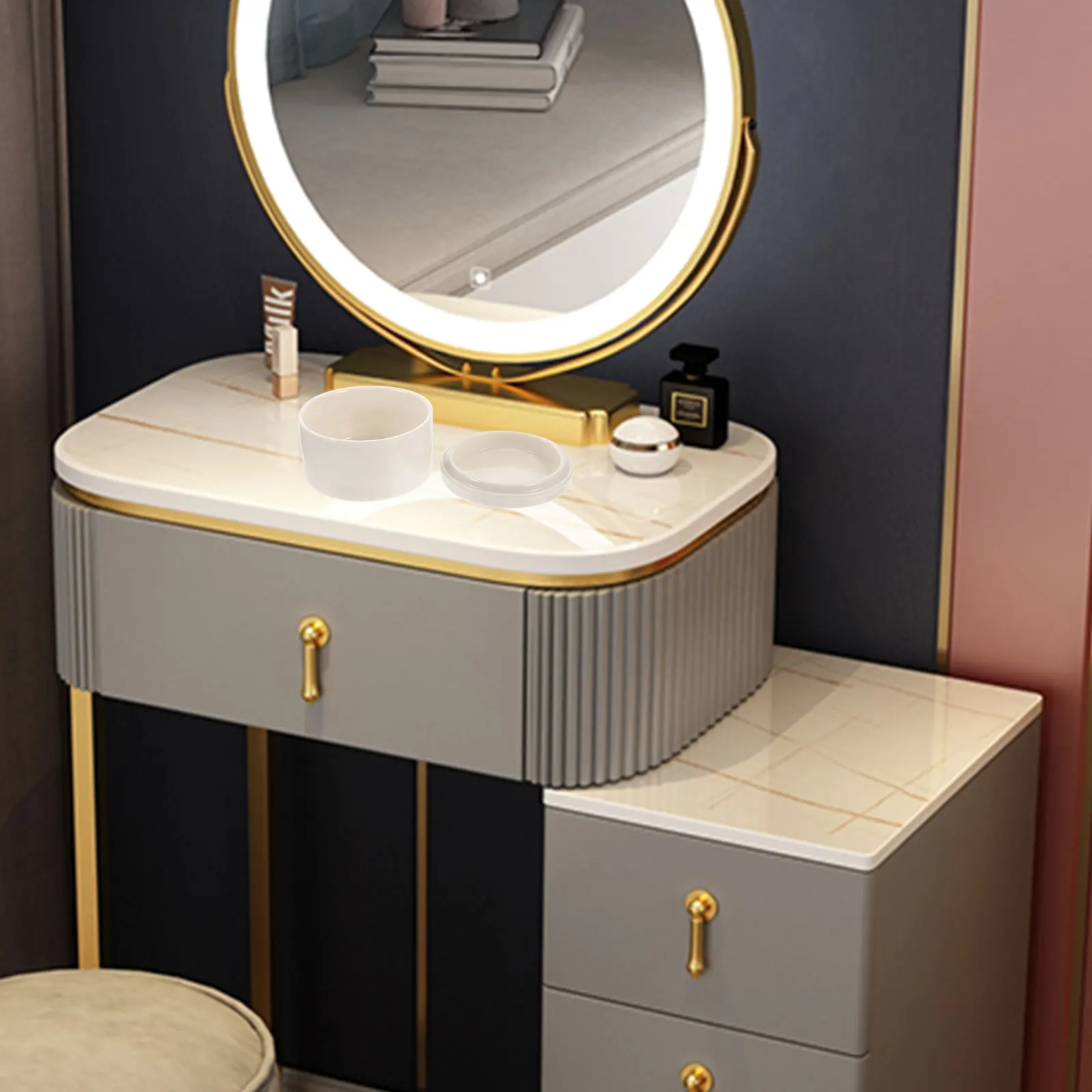 

Desktop Jewelry Storage Jar White Ceramic Trinket Box with Lid for Rings Necklaces Earrings Organizer Case Home Decor Accessory