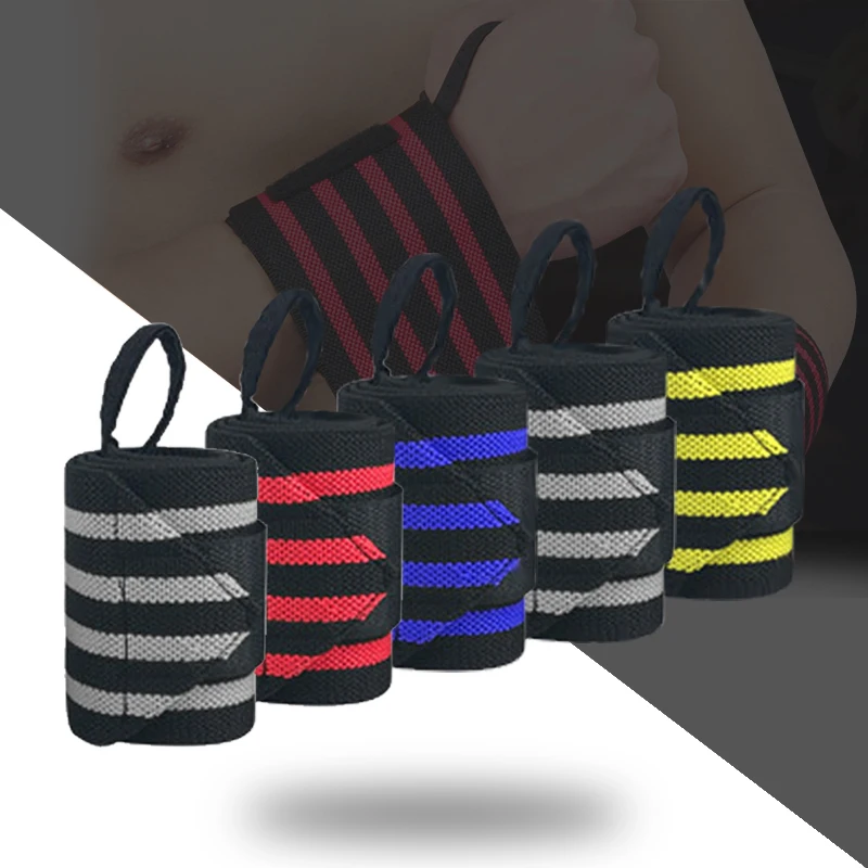 Fitness Weightlifting Wristbands Training Wrist Support Volleyball Wrist Brace Splint Bar Grip Barbell Straps Custom Logo