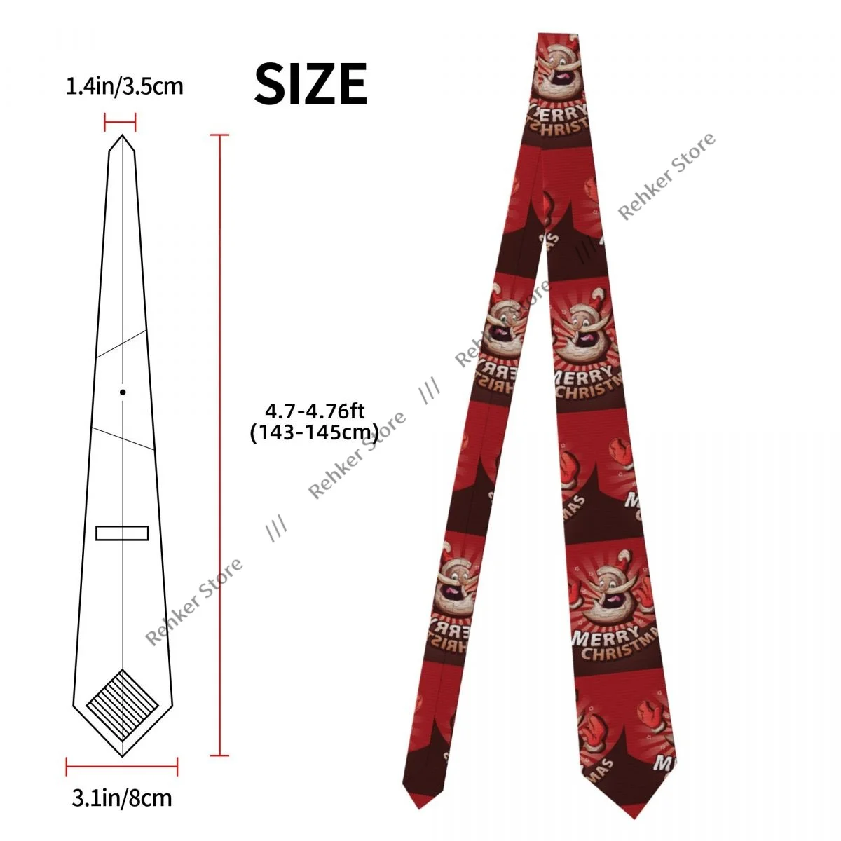ربطات عنق رجالي كلاسيكية ضيقة مبتسمة سانتا كلوز ماري عيد الميلاد ربطات العنق ذات الياقة الضيقة كاجوال رفيعة هدية