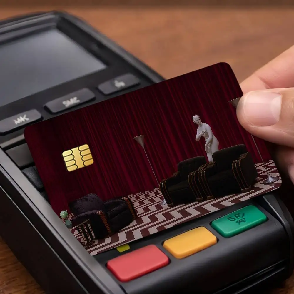 TV Twin Peaks Credit Card Public Transportation Cards Protective Sticker Waterproof Card Face Decoration 4PCS