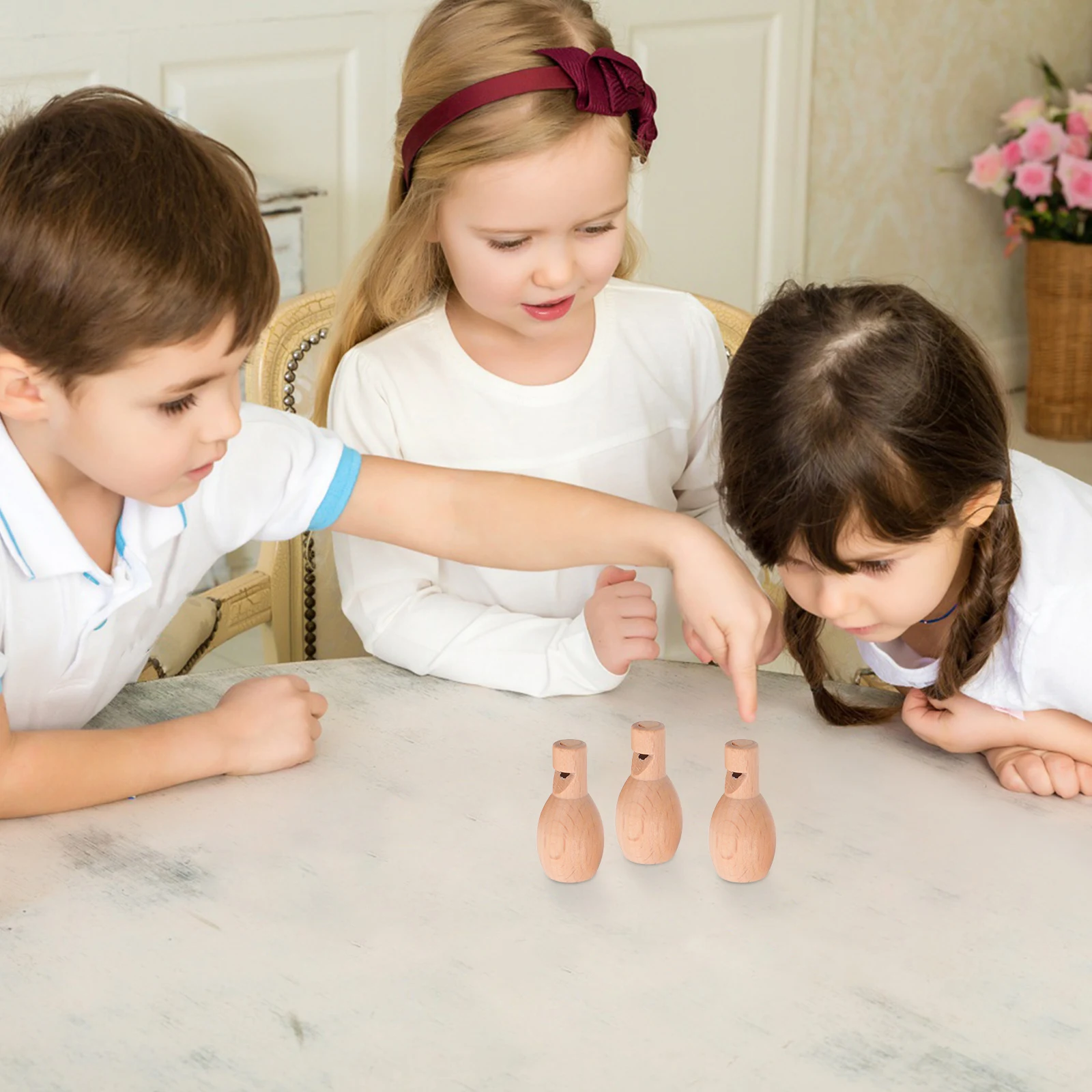 3 pezzi mini fischietto in legno fischietto incompiuto giocattolo per bambini strumento musicale giocattoli per bambini regali per bambini