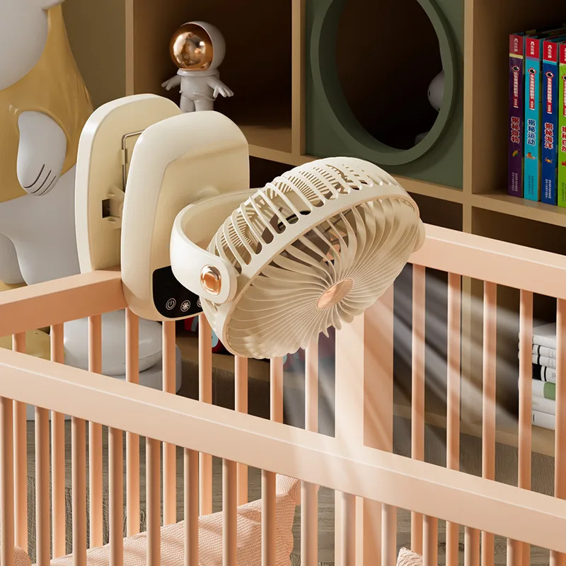 مروحة صغيرة محمولة صامتة USB 5 سرعات مع وظيفة متأرجحة، مروحة بمشبك توقيت شاشة رقمية ذكية للمكتب المنزلي