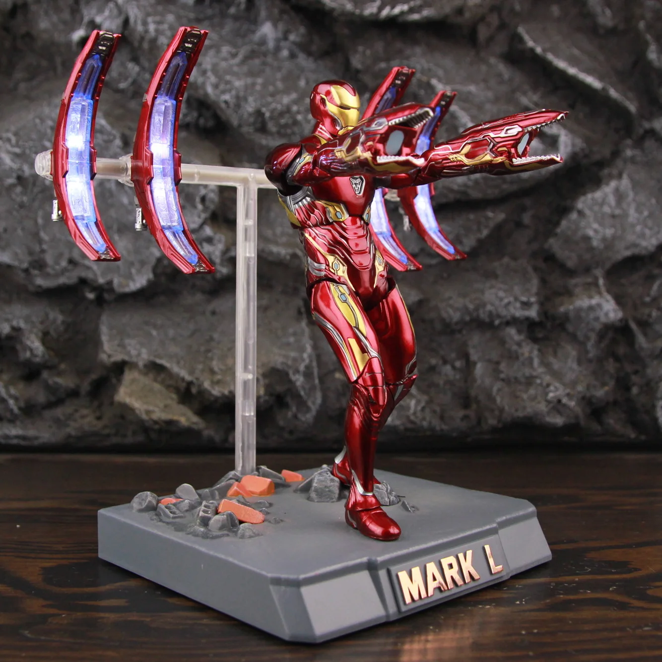 ZD Toys Deluxe Ironman Mark L 50 MK50 Nano Armor Weapons 7" Actionfigur LED-Lichtplattform Tony Stark Infinity War Modellpuppe – Detail 28