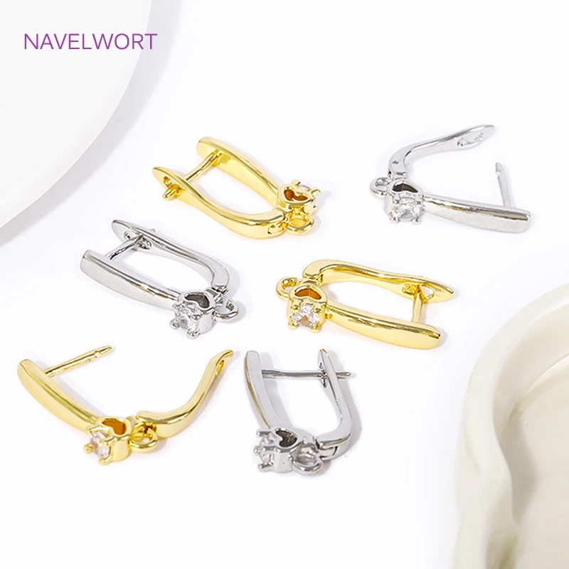 18K Gold Plated Brass Anti-Allergy Earring Hooks Clasps Shvenzy Ear Wire Earring Hook For DIY Earring Jewelry Making Fittings