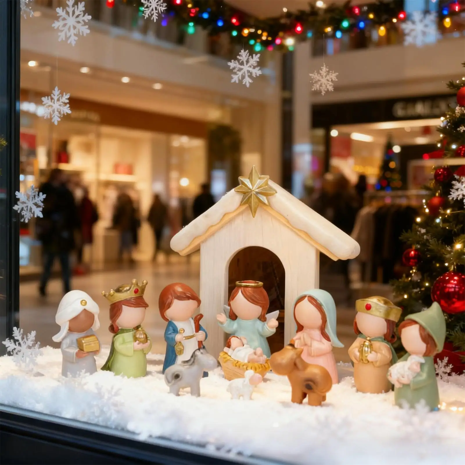 12Pcs Nativity Christ Figurines Set Holy Family Manger Christmas Nativity Scene Decoration Ornament Gifts Crafts