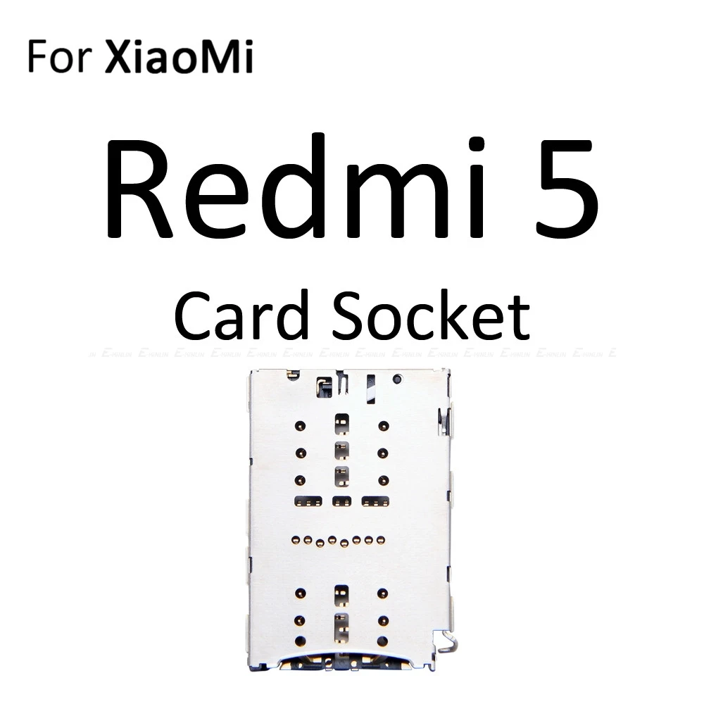 Sim Card Socket Slot Tray Reader Holder Connector Micro SD Adapter Container For XiaoMi Redmi 5 Plus Note 5 Pro Parts