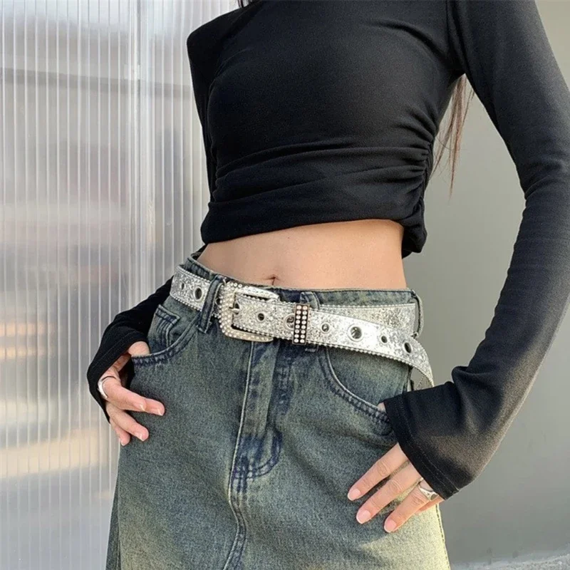 Women Cool Waist Belt Blingbling Studded Belt for Jeans Pants Wholesale