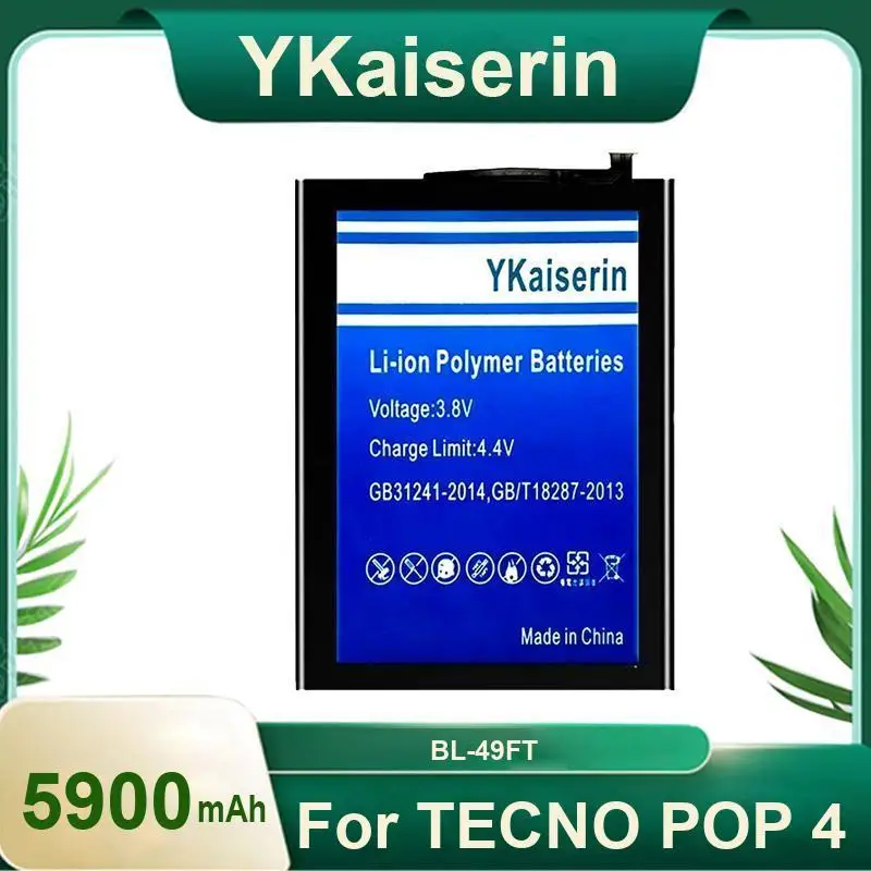 

Износостойкий аккумулятор для мобильного телефона Tecno Pop 4, 5900 мАч, BL-49FT, долговечный