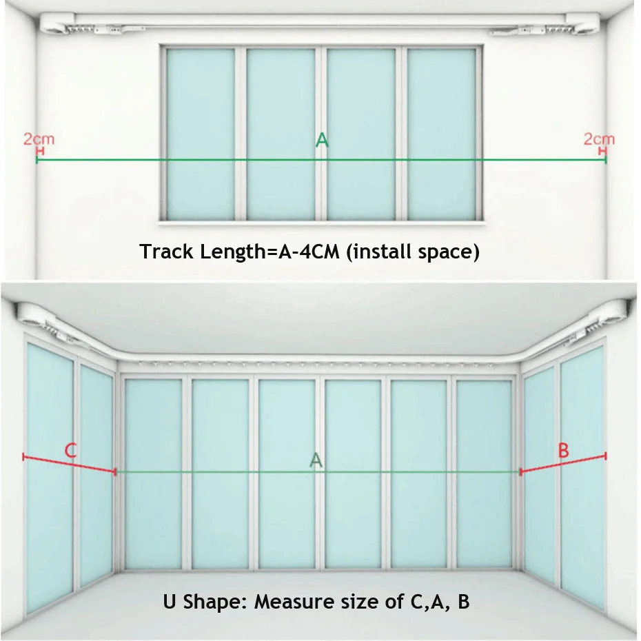 3.3M Wifi Curtain Track Rod w The Latest Mini Tuya Smart Electric Curtain Motor Intelligent Remote for Alexa Google Assist