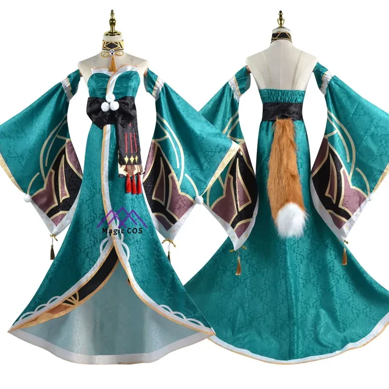 لعبة جينشين إمباكت ملكة جمال هينا أزياء تنكرية موحدة شعر مستعار أنيمي تصميم حصري لحفلة الهالوين أساسية جاهزة للصور للنساء