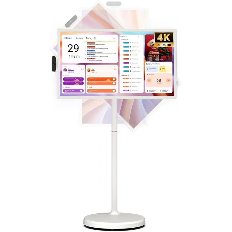 Televisor portátil inteligente UHD 4K de 32 pulgadas Gen2, 16G + 256G de almacenamiento, sistema operativo Android, 15000mAh, televisor con ruedas giratorias.