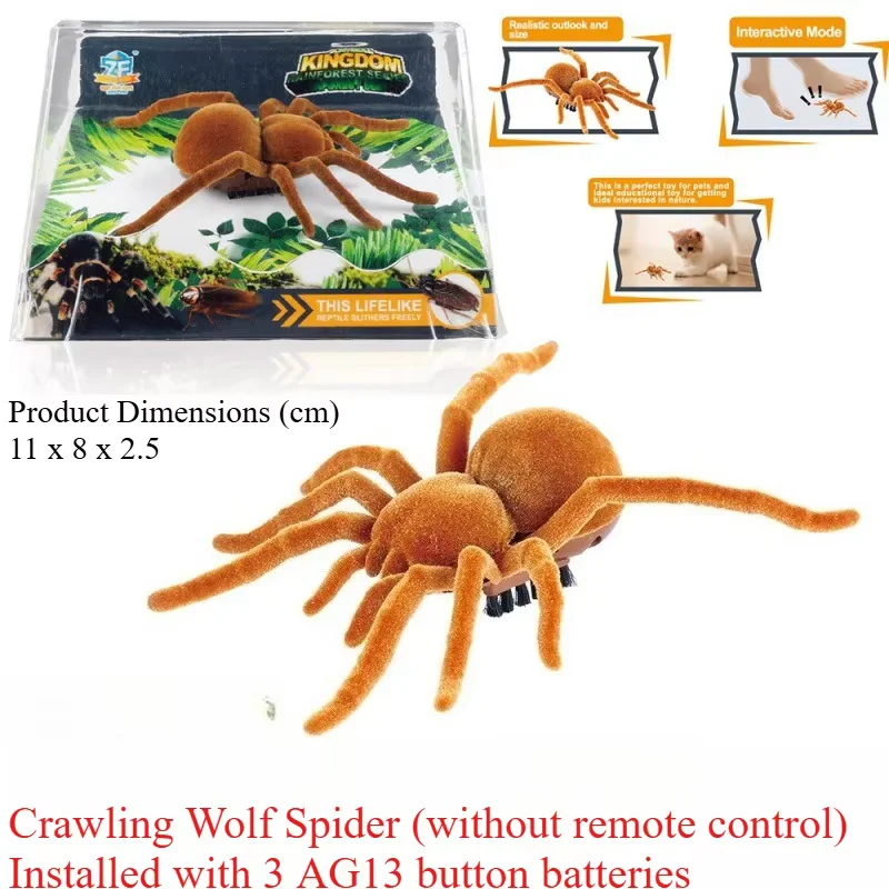 Infrared Remote Control Spider Toy Model, Plush and Realistic Crawling Tarantula, Suitable for Pranks and Children's Gifts