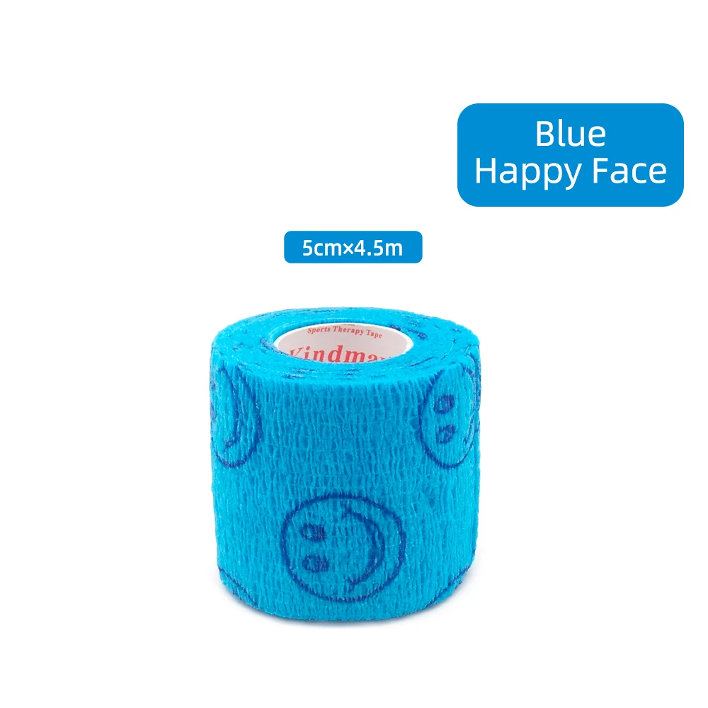 Kindmax Blue Happy Face нетканые спортивные повязки, эластичные Самоклеящиеся повязки для ног, пальцев, лодыжек