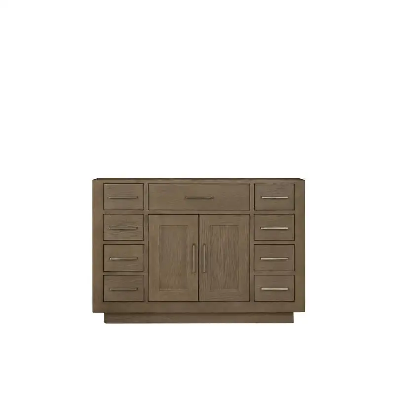 Vaidade única de carvalho cinza de 48" para banheiro, profundidade de 22", design elegante e funcional