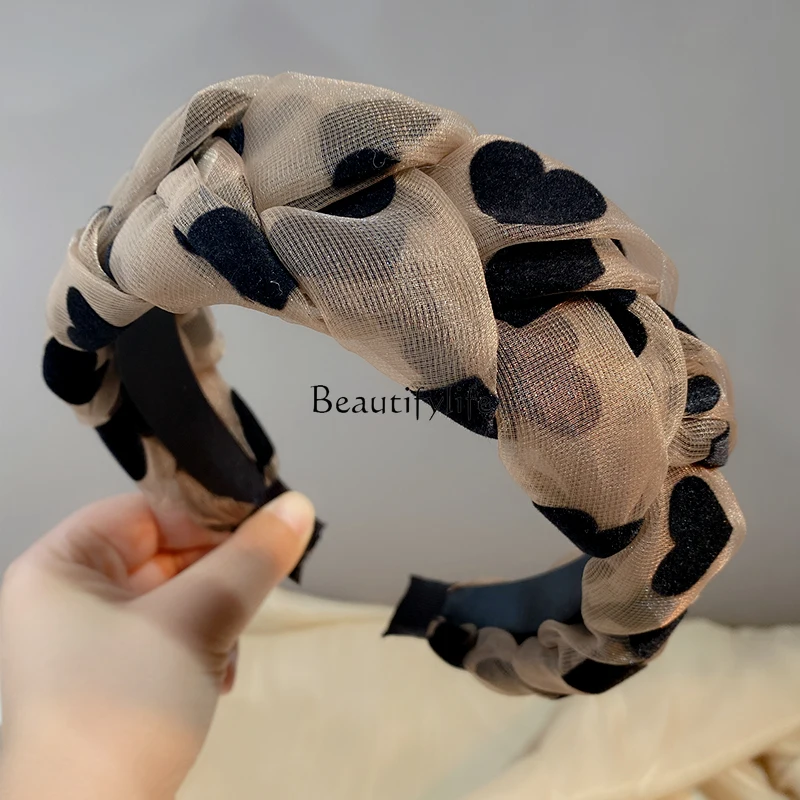 Dongdaemun Organza Headband South Korea High Sense High Skull Top Hair Fixer Headwear for Face Wash