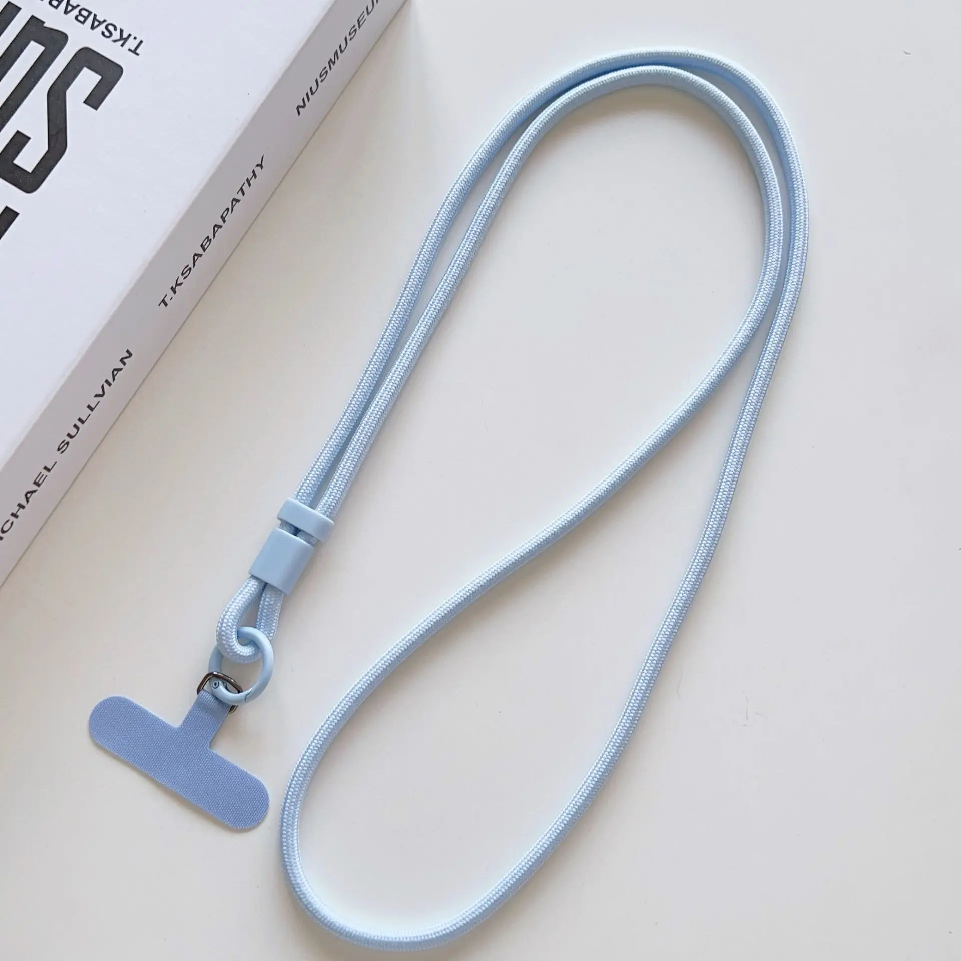 Personalisierbares, trendiges Handy-Lanyard in Uni-Farbe, diagonal tragbar, langer Schultergurt, Seil-Halskette, universell, 60cmx2