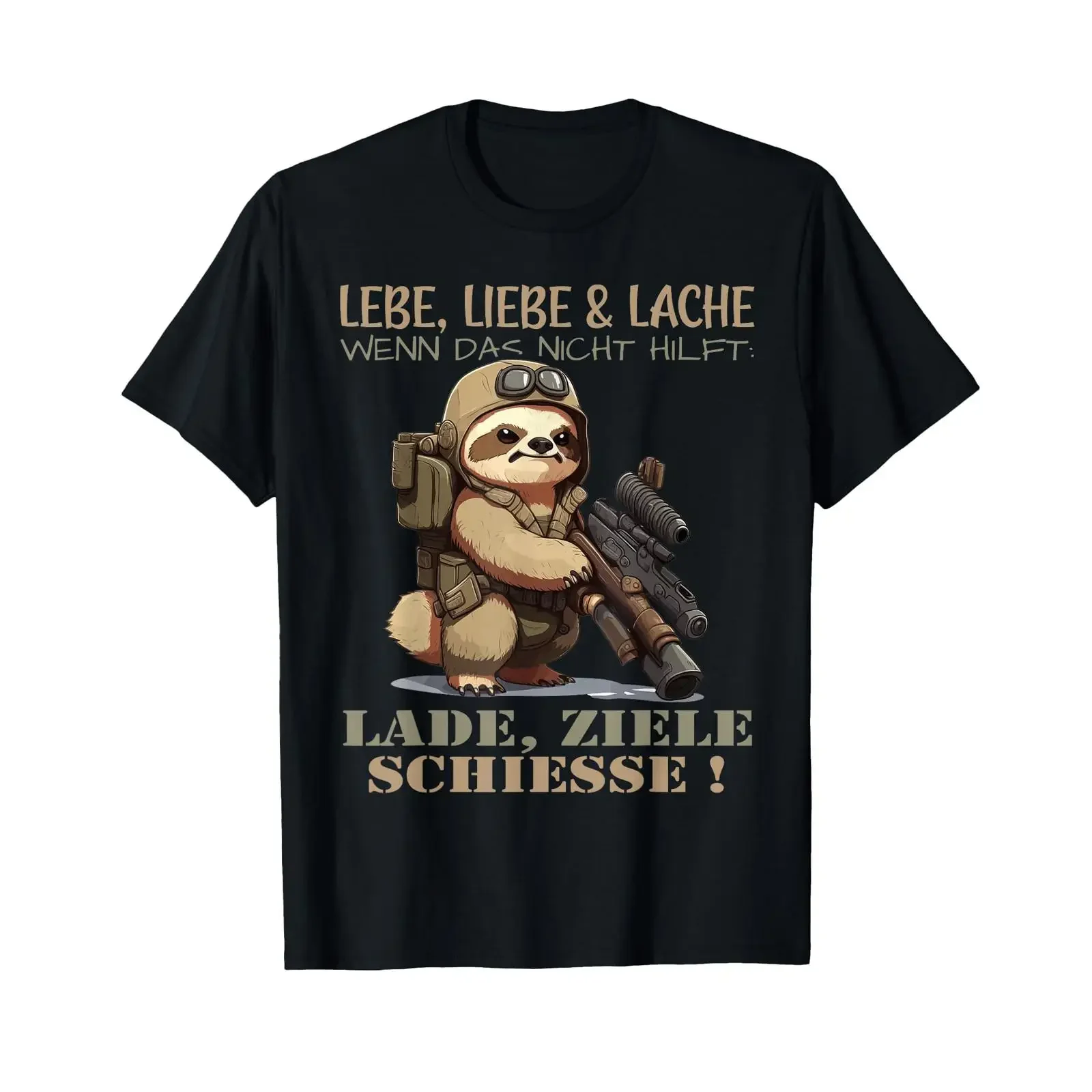 Live love laugh if that doesn't help load aim shoot T shirt vintage Washed homme Stretched Soft Stylish Unisex Versatile