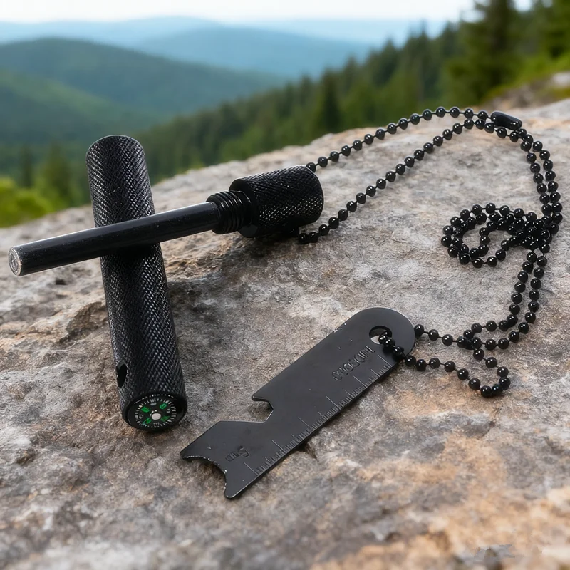 New Powerful Magnesium Rod Waterproof Spark Rod Outdoor Compass Corrosion Protection Starter Essential Wilderness Survival Tool