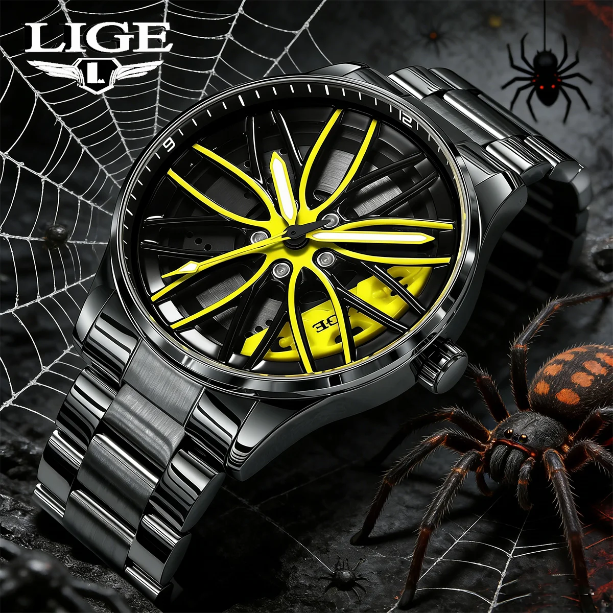 

Мужские часы LIGE 2026: модные, водонепроницаемые, светящиеся, спортивные, из нержавеющей стали