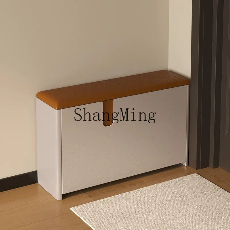 

CL Ultra-Narrow Shoe Changing Stool Flip Bucket Entryway Home DoorwayShoe Cabinet Stool Entryway High-End Shoe Wearing Stool