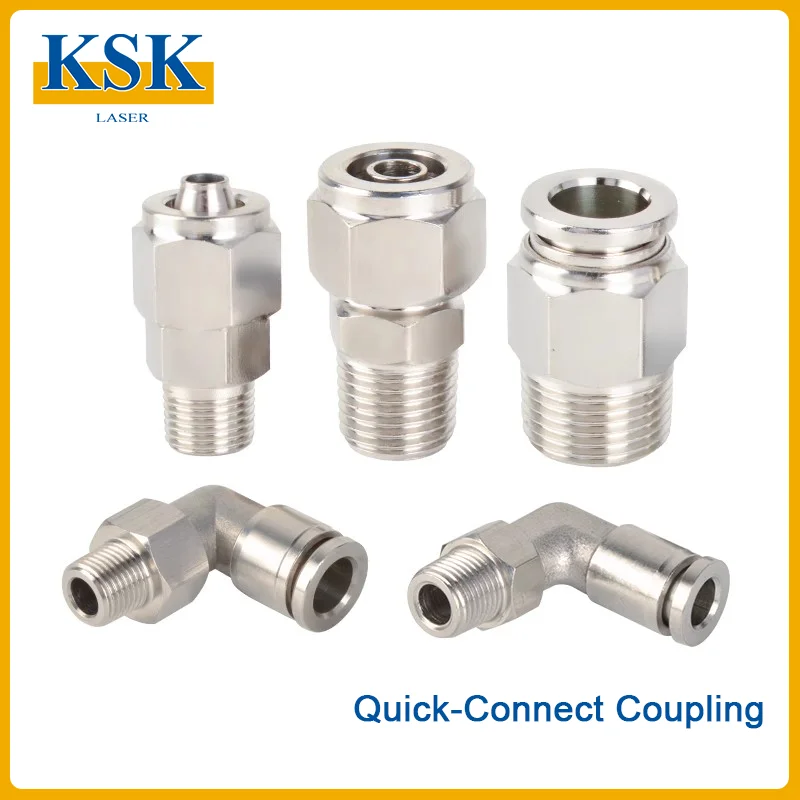 Laser Cutting Machine Air Pipe Quick-Connect Fittings Laser Head Push-to-Connect Joints, Water Pipe Locking Nozzles